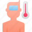 coronavirus, fever, man, symptom, thermometer 