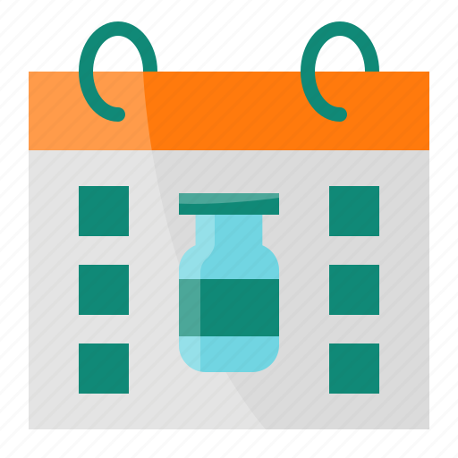 Schedule, calendar, time, vaccine, medicine, injection icon - Download on Iconfinder