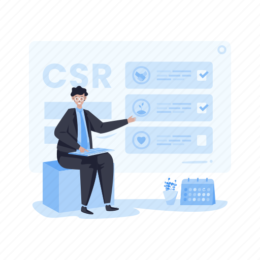 Business, corporate social responsibility, report, presentation, corporate, program, campaign illustration - Download on Iconfinder