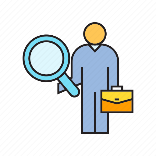 Business man, human resource, magnifier, recruitment icon - Download on Iconfinder