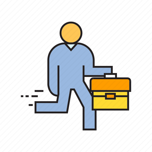 Briefcase, business people, fast, running icon - Download on Iconfinder