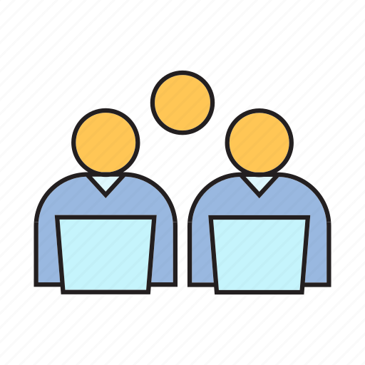 Colleague, laptop, working, workmate icon - Download on Iconfinder