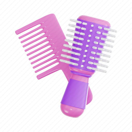 Hair comb, hair, beauty, salon, hairdressing, makeup, hair brush 3D illustration - Download on Iconfinder