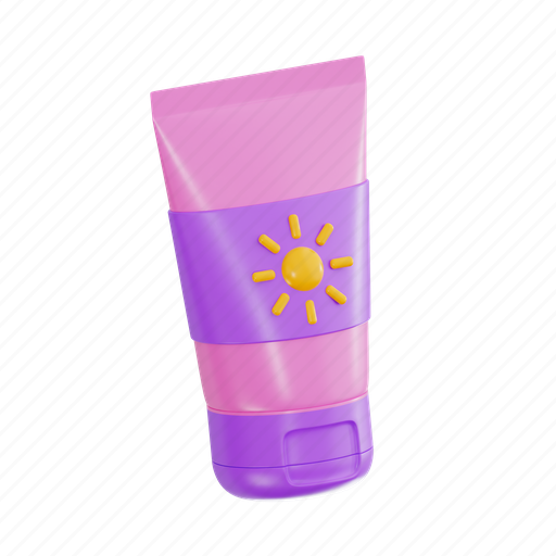 Sun block, sunscreen, lotion, summer, sunblock, sun lotion, sun protection 3D illustration - Download on Iconfinder