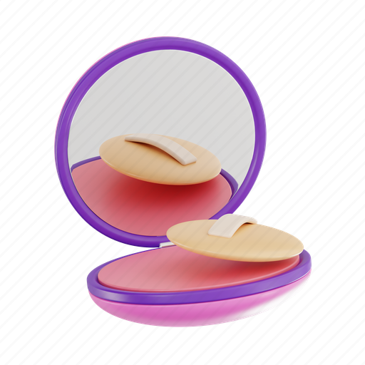 Face powder, makeup, cosmetic, beauty, powder, face, brush 3D illustration - Download on Iconfinder