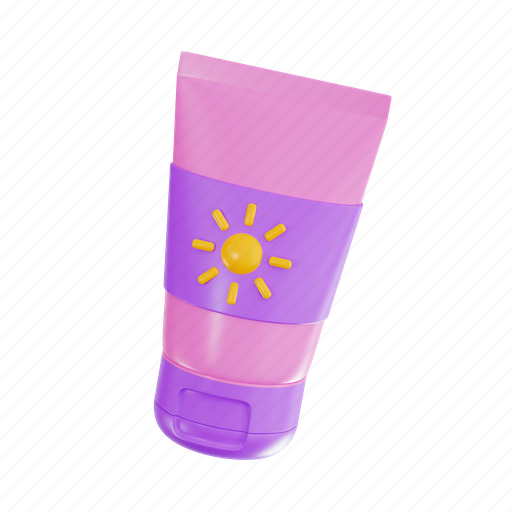 Sun block, sunscreen, lotion, summer, sunblock, sun lotion, sun protection 3D illustration - Download on Iconfinder
