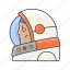 astronaut, astronomy, cosmonaut, head, helmet, space icon 