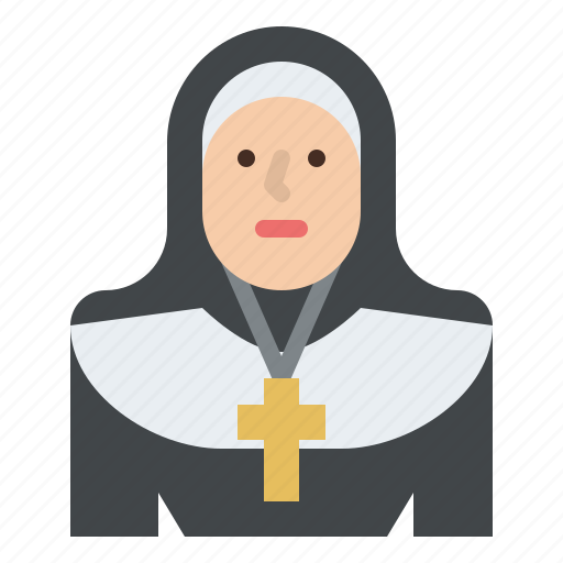 Nun, cross, necklace, costume, party icon - Download on Iconfinder