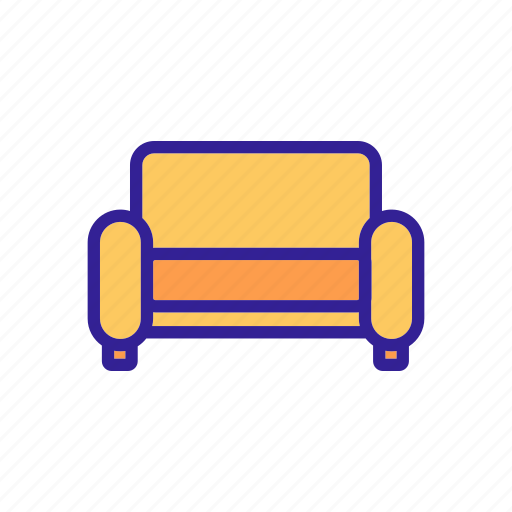 Contour, couch, furniture, home, house, interior, sofa icon - Download on Iconfinder