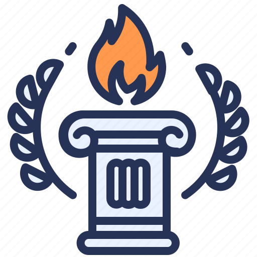 Greece, greek symbol, laurel, pillar icon - Download on Iconfinder