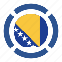 bosnia herzegovina, country, flag, location, nation, navigation, pin
