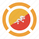 bhutan, country, flag, location, nation, navigation, pin