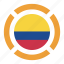 colombia, country, flag, location, nation, navigation, pin 