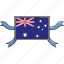 australia, country, flags, ribbon, shield, world 