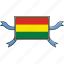 bolivia, country, flags, ribbon, shield, world 