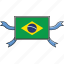 brazil, country, flags, ribbon, shield, world 