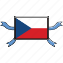 country, czech, flags, republic, ribbon, shield, world 