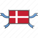 country, denmark, flags, ribbon, shield, world
