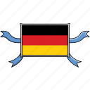 country, flags, germany, ribbon, shield, world