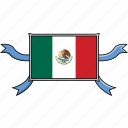 country, flags, mexico, ribbon, shield, world