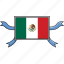 country, flags, mexico, ribbon, shield, world 