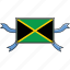 country, flags, jamaica, ribbon, shield, world 