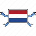 country, flags, netherlands, ribbon, shield, world