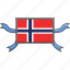 country, flags, norway, ribbon, shield, world 