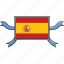 country, flags, ribbon, shield, spain, world 