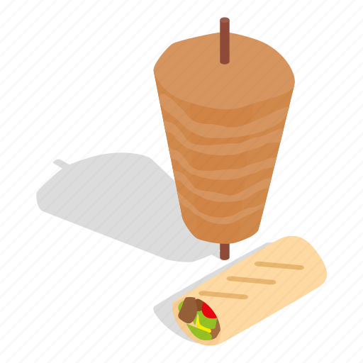 Dinner, doner, isometric, kebab, meal, shawarma, turkey icon - Download on Iconfinder