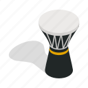 drum, instrument, isometric, music, musical, percussion, traditional