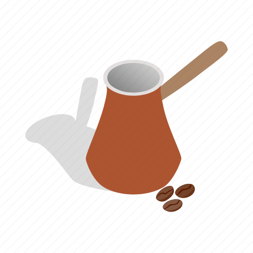Bean, cezve, coffee, isometric, pot, turkey, turkish icon - Download on Iconfinder