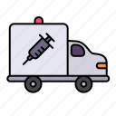 delivery, truck, vaccine, transportation