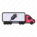 trailer, vaccine, transportation, cargo, truck