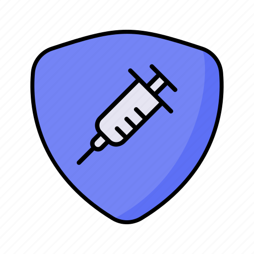 Vaccine, syringe, shield, protection icon - Download on Iconfinder