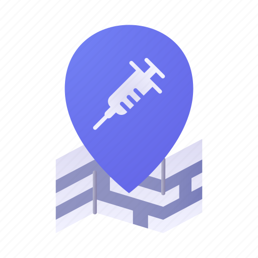 Vaccine, syringe, map, location icon - Download on Iconfinder