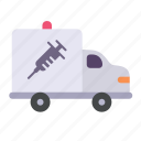 delivery, truck, vaccine, transportation