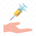 vaccine, syringe, medicine, hand