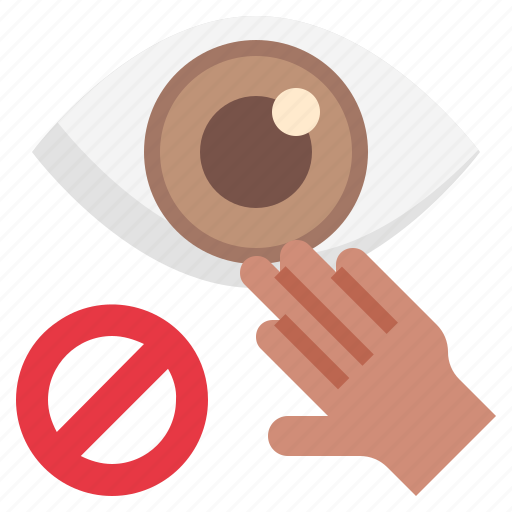 Eye, no, touch, hand, virus, transmission, prohibition icon - Download on Iconfinder