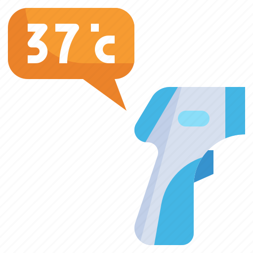 Temperature, high, thermometer, gun, healthcare, and, medical icon - Download on Iconfinder