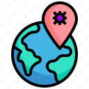 world, pin, location, covid, coronavirus