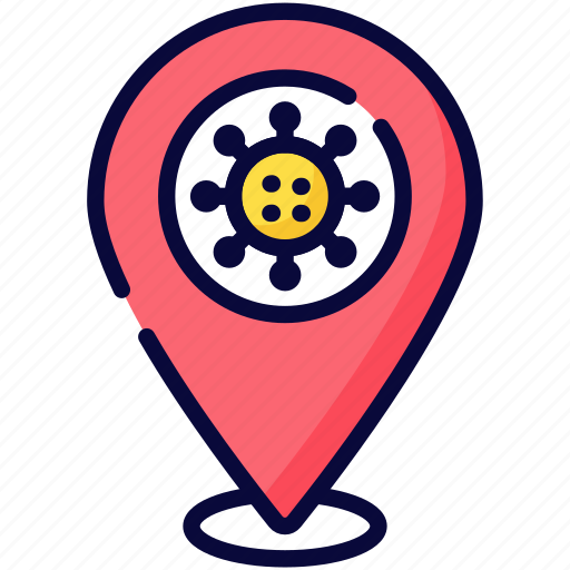 Pandemic, location, corona, map, virus, epidemic, prevention icon - Download on Iconfinder