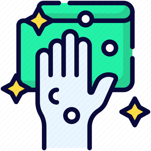 Cleaning, hand, hygiene, wipes, wiping, cloth, mirror icon - Download on Iconfinder