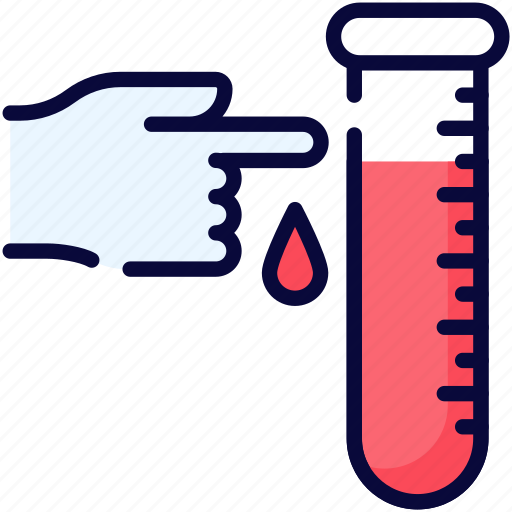 Test, blood, finger, test tube, laboratory, virus, corona test icon - Download on Iconfinder