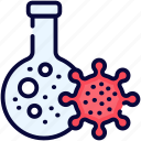 corona, covid19, experiment, flask, virus, science, lab