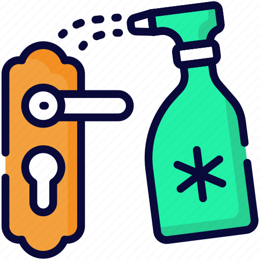 Clean, cleaning, spray, door, handle, hygiene, sanitizer icon - Download on Iconfinder