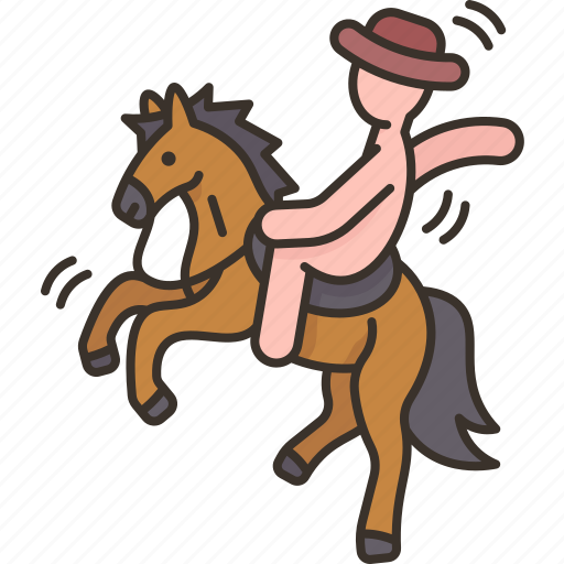 Rodeo, cowboy, horse, rider, action icon - Download on Iconfinder