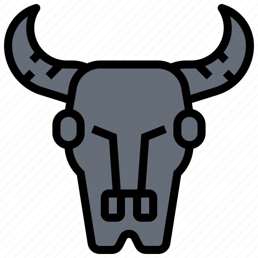 Buffalo, bull, decoration, skull, wall icon - Download on Iconfinder