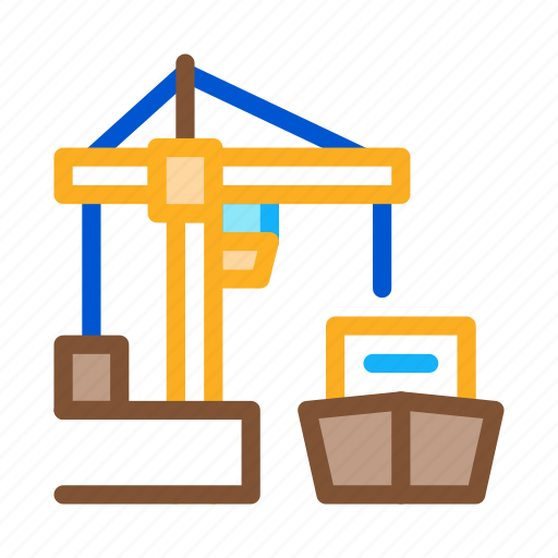 Build, crane, machine, port, ship, tower, unloading icon - Download on Iconfinder