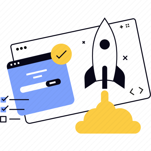 Web, website, app, development, programming, coding, launch illustration - Download on Iconfinder